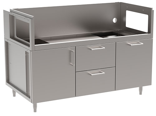 Door/Double Drawers/Pullout Drawer Grill Cabinet