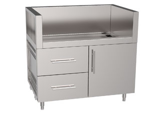 Double Drawers Single Door Grill Cabinet