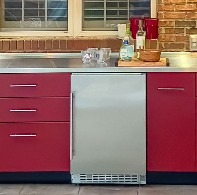 Stainless Steel Countertops with Integrated Sink